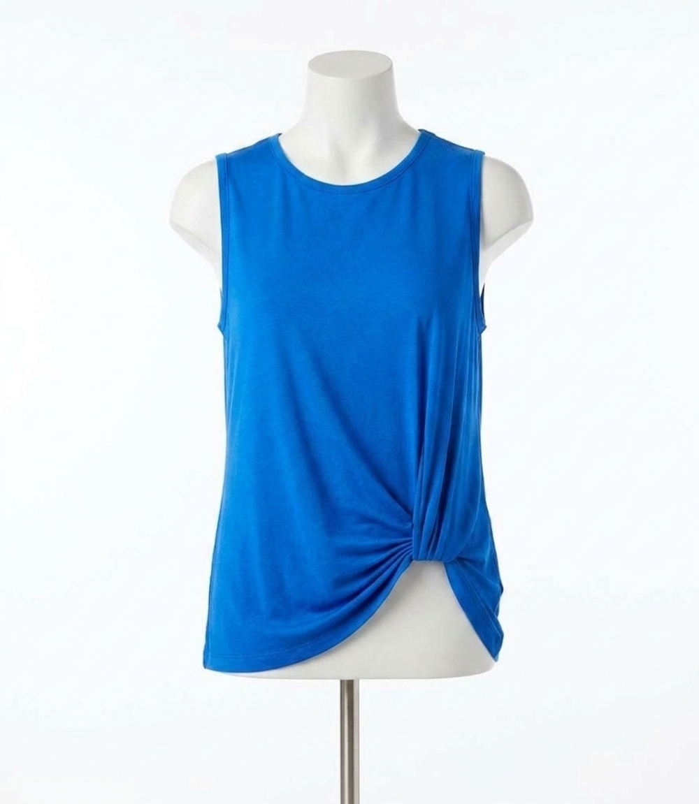NEW KAREN KANE sleeveless pick-up top in blue